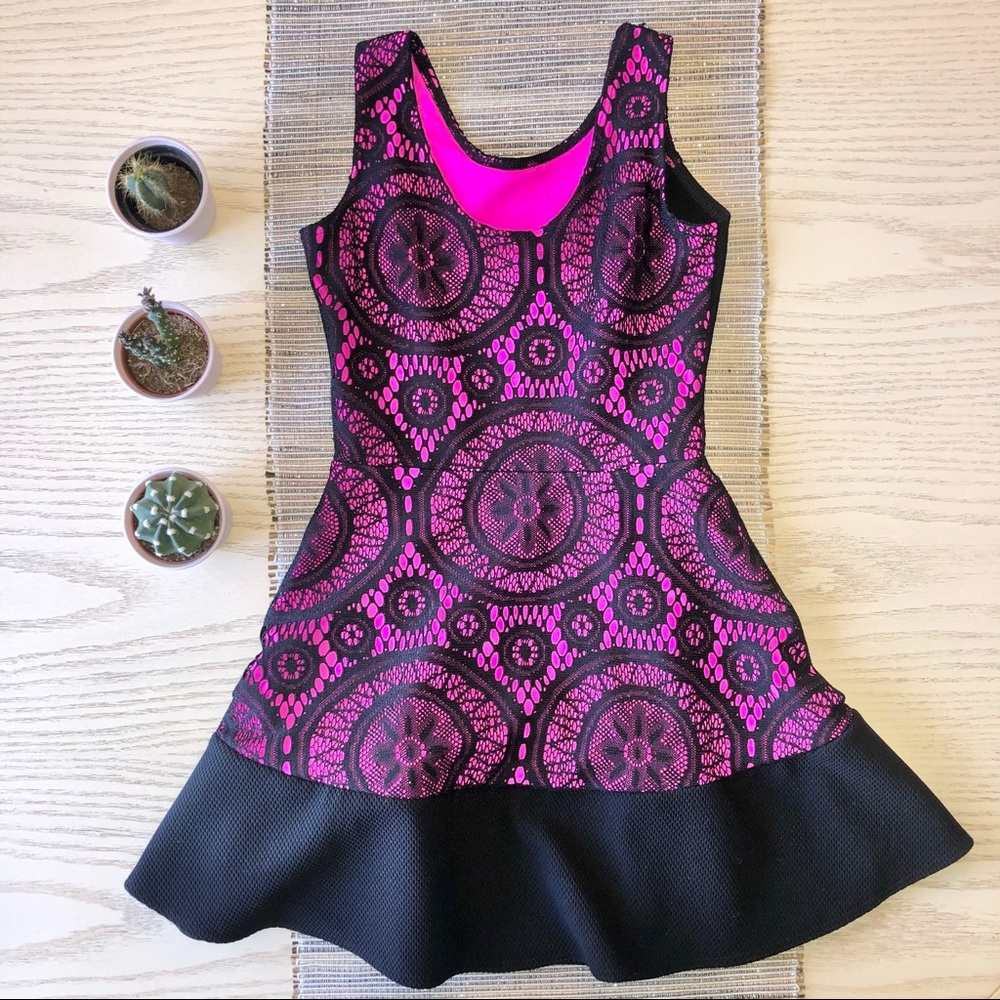 Cheryl Creations Kids Pink & Black Dress